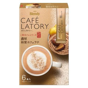 日本AGF BLENDY醇厚栗子味拿铁咖啡 6条