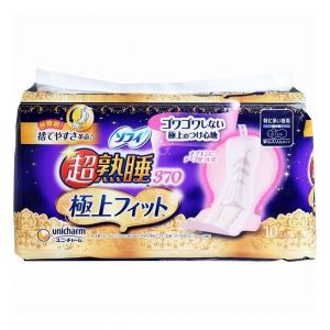 日本UNICHARM尤妮佳苏菲超熟睡安心纤长型特多夜用卫生巾 37cm*10枚