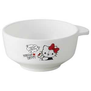 日本OSK HELLO KITTY抱熊聚丙烯儿童带柄米饭碗 单件入