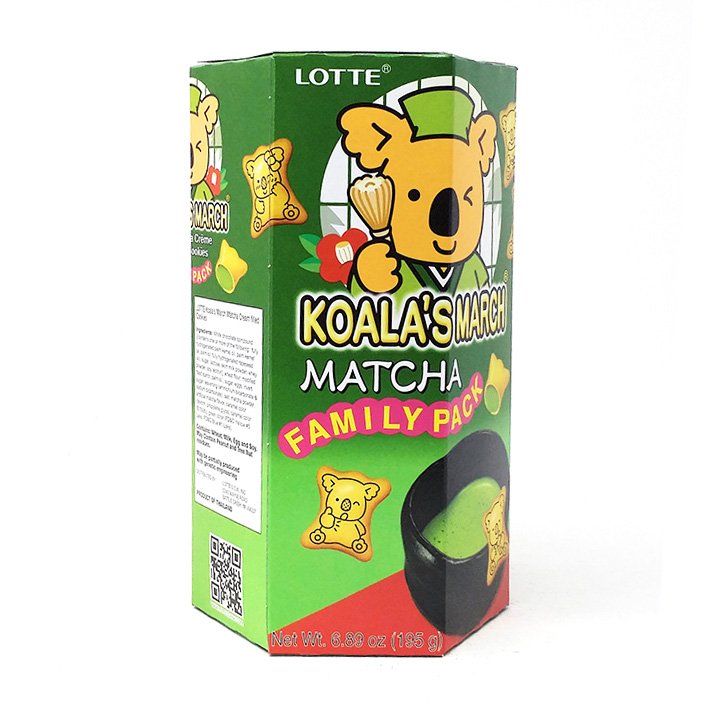 TESOLIFE特搜商城 LOTTE KOALA MARCH GREEN TEA MATCHA COOKI 195G