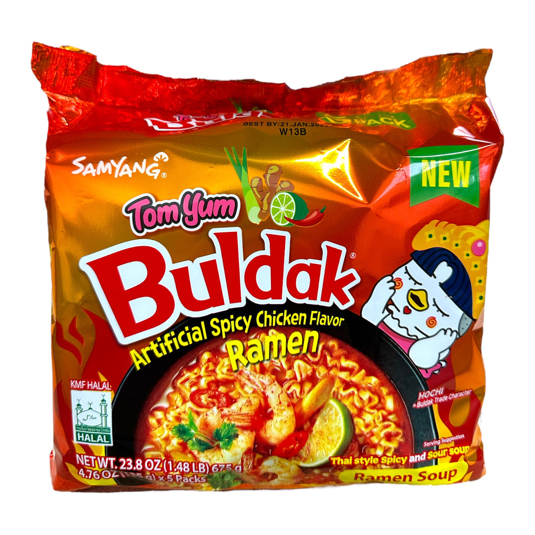 TESOLIFE特搜商城 SY ARTIFICIAL SPICY CHICKEN RAMEN TOM YUM 5P