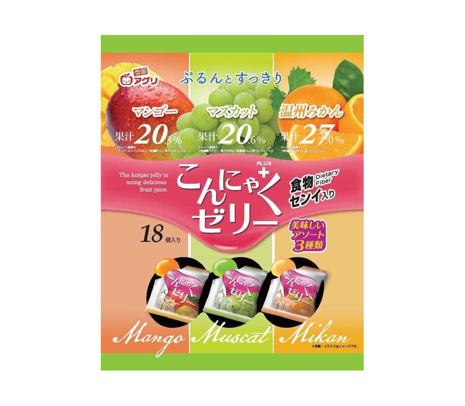 TESOLIFE特搜商城 YUKIGUNI AGURI KONJAC JELLY MIX MUSCAT MANGO