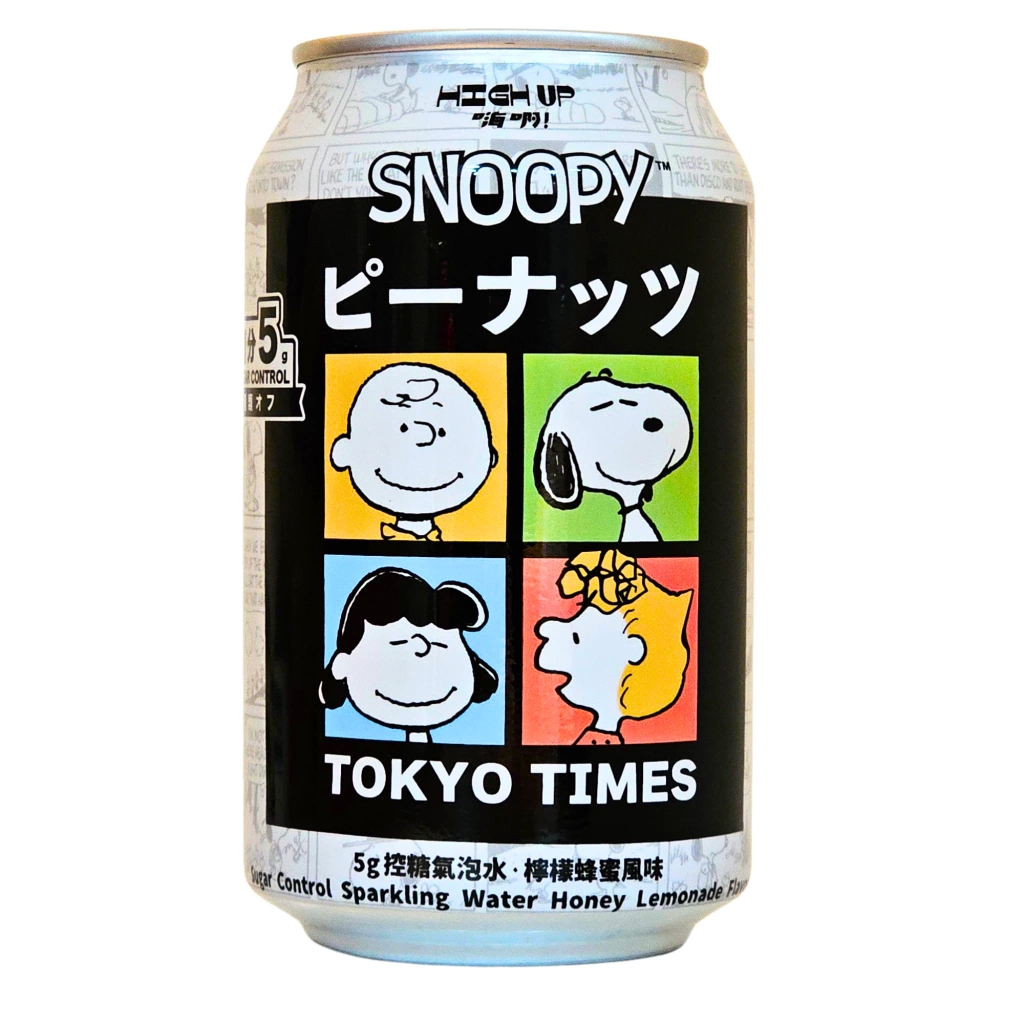 TESOLIFE特搜商城 HIGH UP LESS SUGAR SPARKLING WATER HONEY LEMON SNOOPY