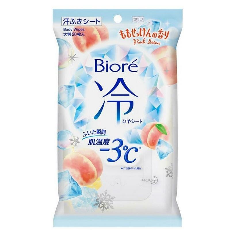 TESOLIFE特搜商城 KAO BIORE COLD WIPING SHEET PEACH