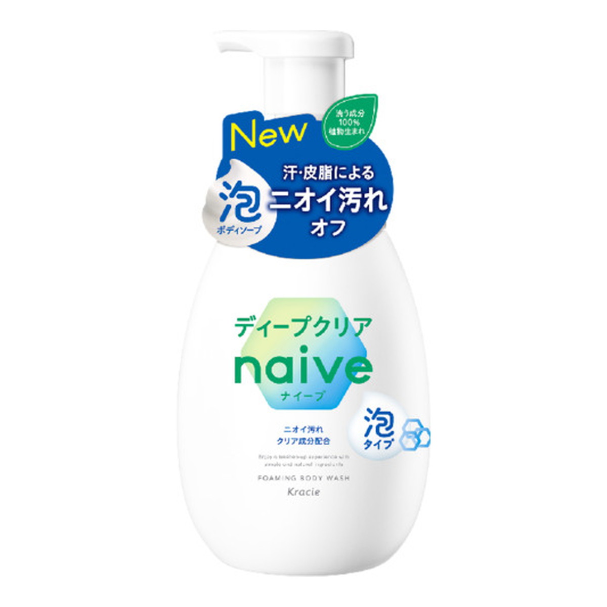 TESOLIFE特搜商城 KRACIE NAIVE BUBBLE BODY SOAP DEEP CLEAR