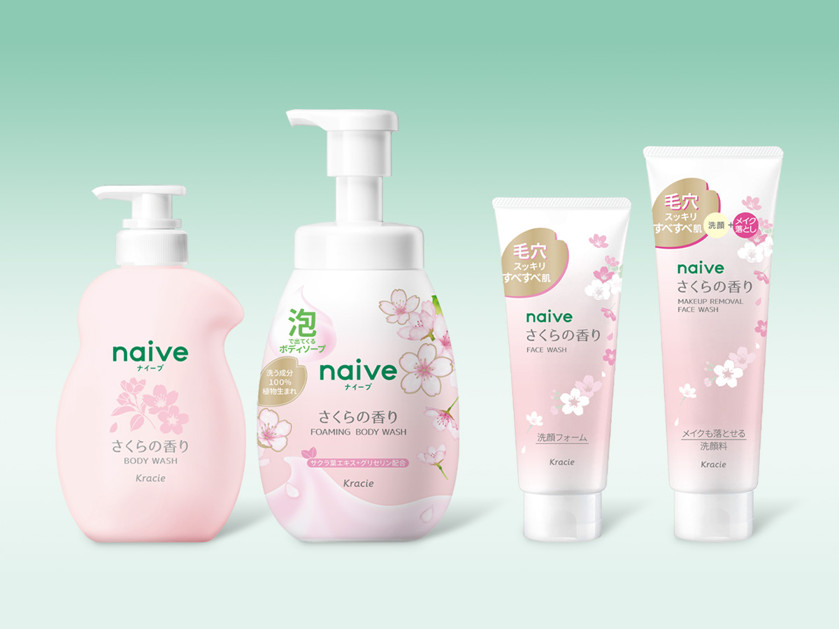 TESOLIFE特搜商城 KRACIE NAIVE FOAMING BODY SOAP REFILL SAKURA