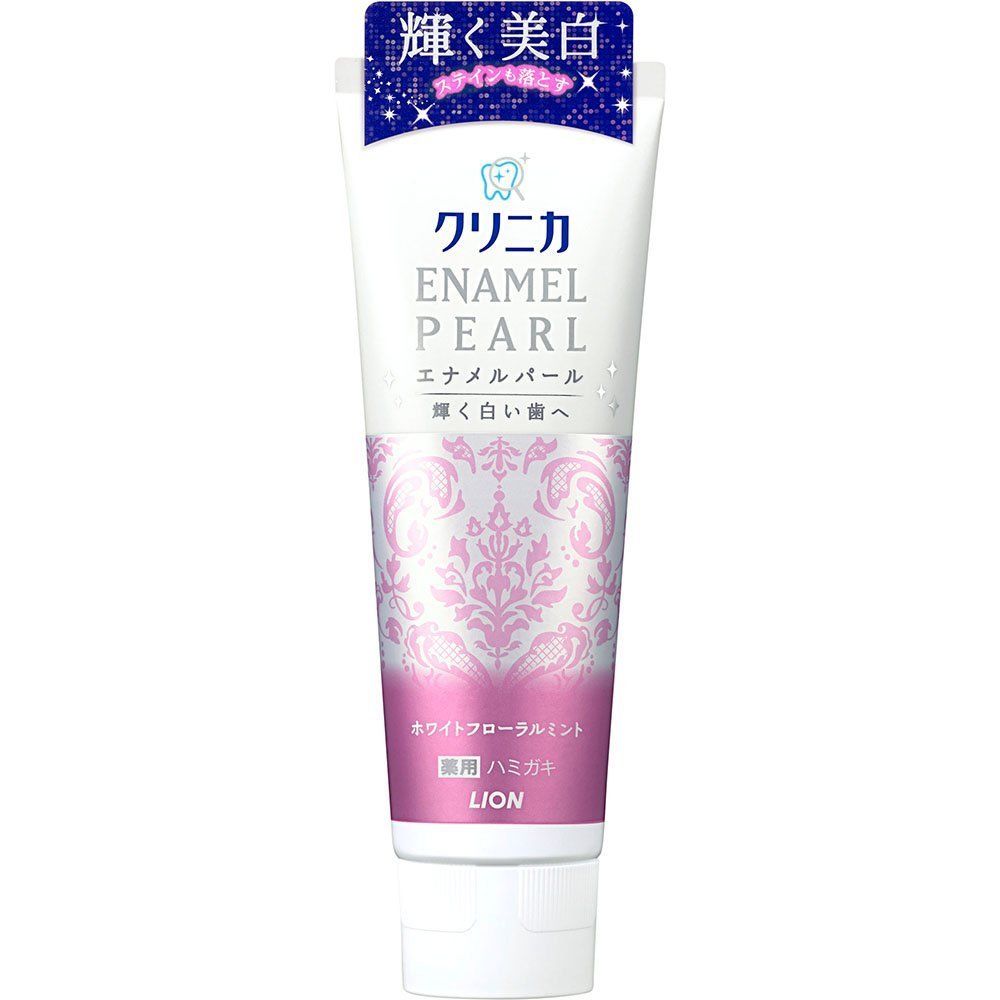 TESOLIFE特搜商城LION Enamel Pearl White Floral Mint Toothpaste 130g