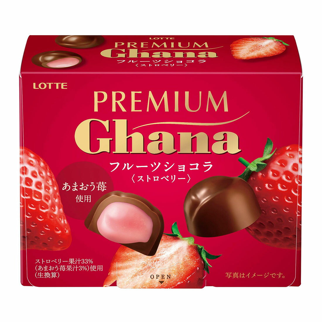 TESOLIFE特搜商城 LOTTE PREMIUM GHANA STRAWBERRY CHOCOLATE