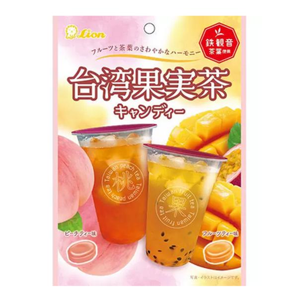 TESOLIFE特搜商城 LION KASHI TAIWAN FRUITS TEA CANDY PEACH & FRUITS 63G