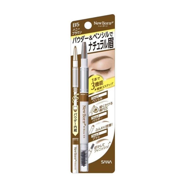 TESOLIFE特搜商城SANA New Born 3 Way Eyebrow Pencil #B5Honey Brown