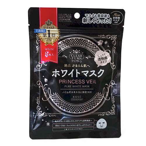 KOSE CLEAR TURN Princess Veil Pure White Mask 8 sheets