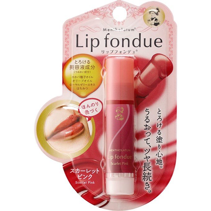 TESOLIFE特搜商城 ROHTO MENTHOLATUM LIP FONDUE SCARLET PINK
