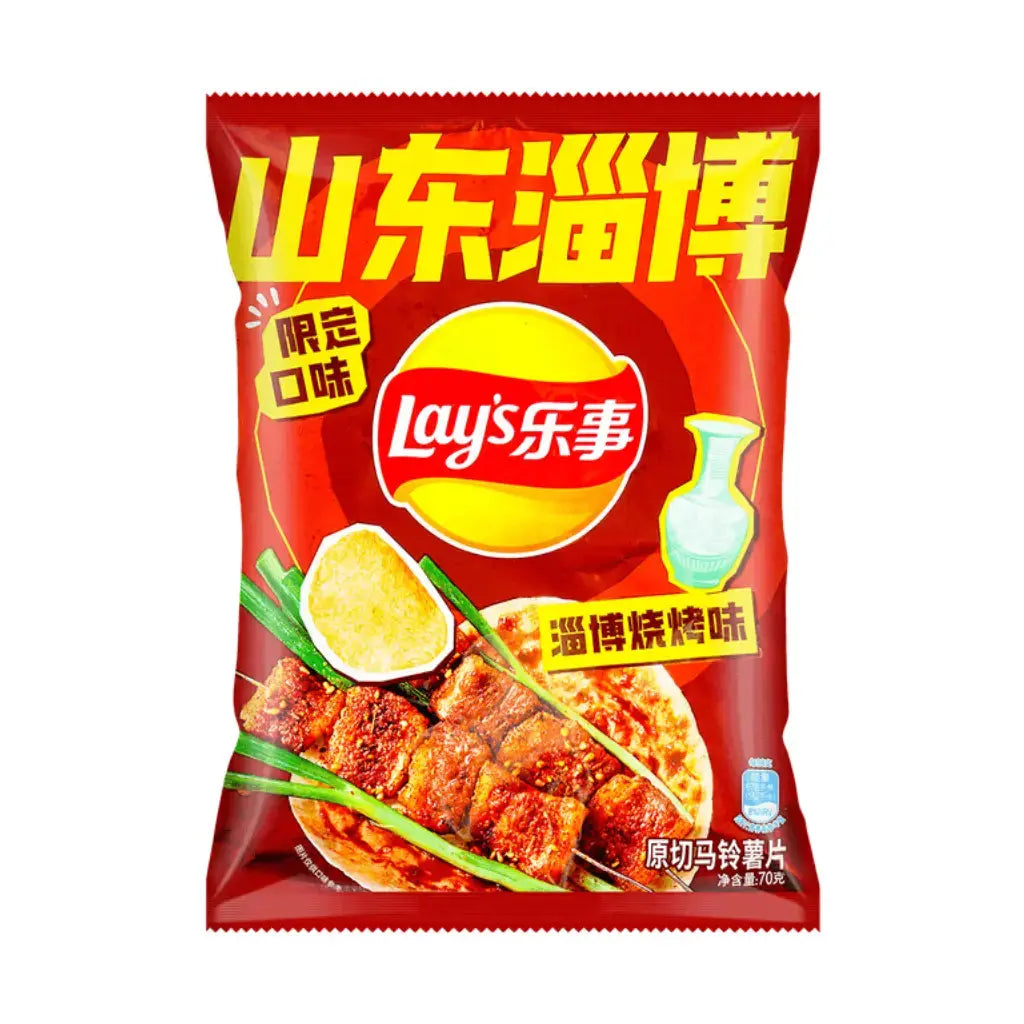 TESOLIFE特搜商城 LAYS CHIPS ZIBO BBQ FLAVOR