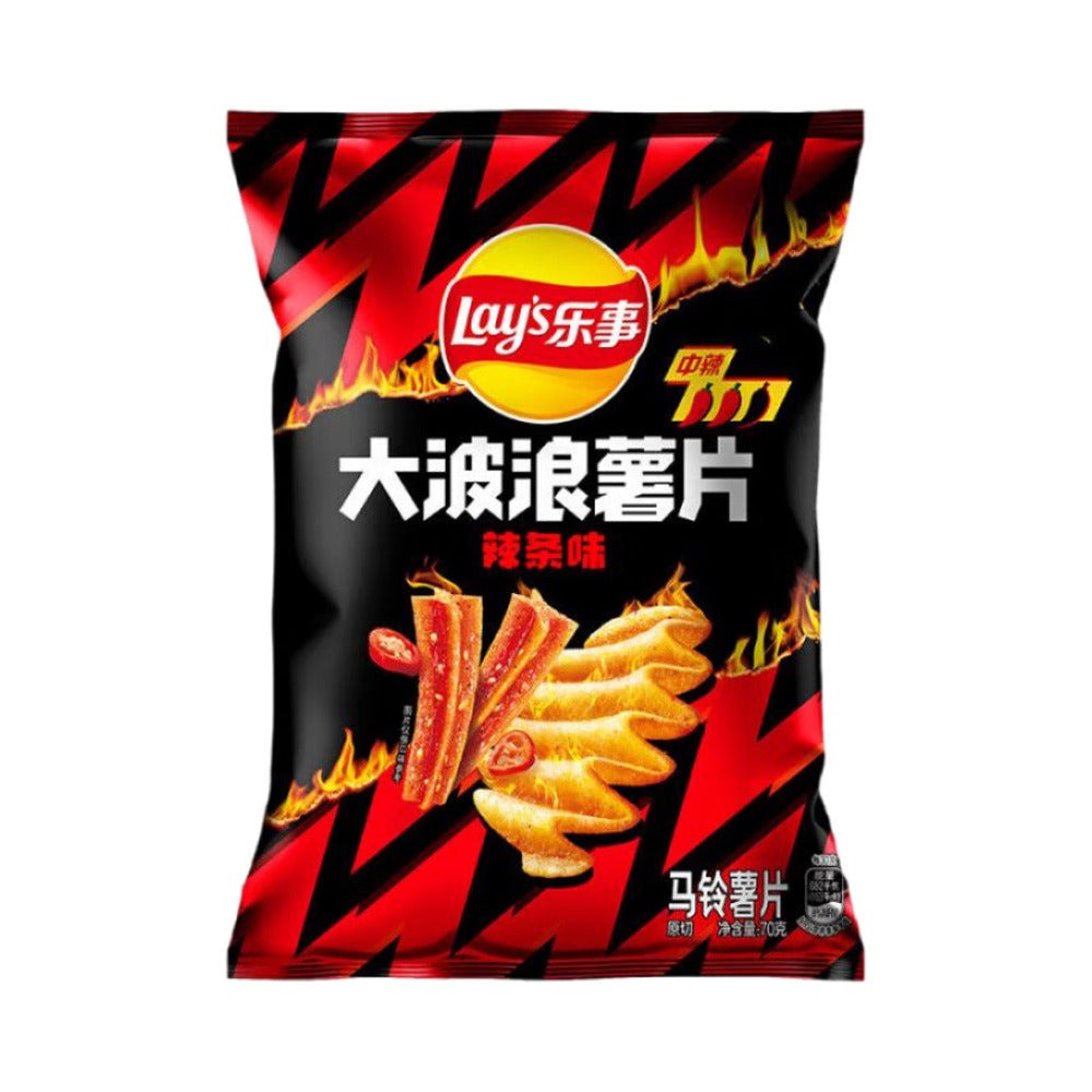 TESOLIFE特搜商城 LAYS WAVE CHIPS SPICY GLUTEN STRIPS
