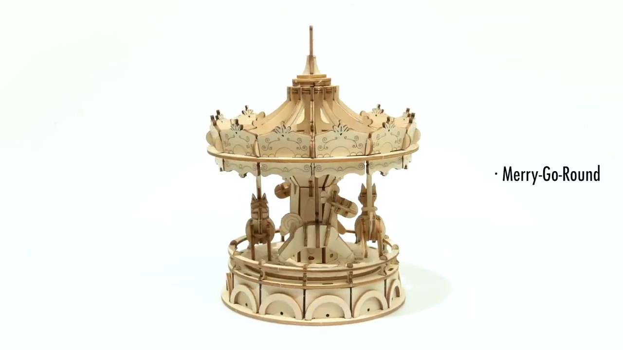 TESOLIFE特搜商城 ROBOTIME DIY 3D MERRY-GO-ROUND