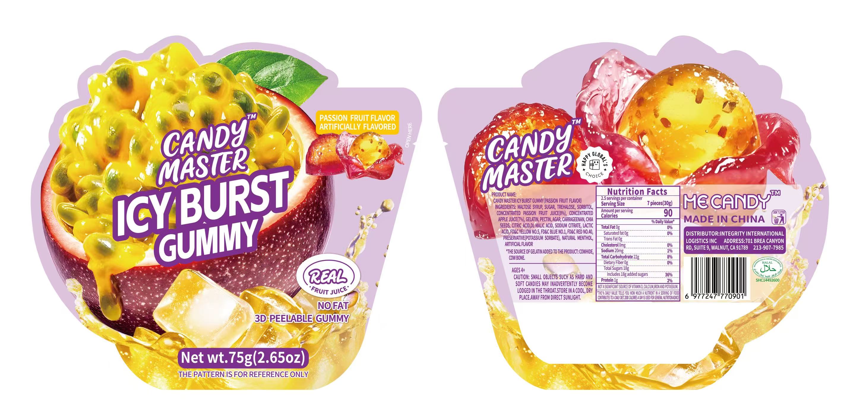 TESOLIFE特搜商城 CANDY MASTER ICY BURST GUMMY PASSION FRUIT