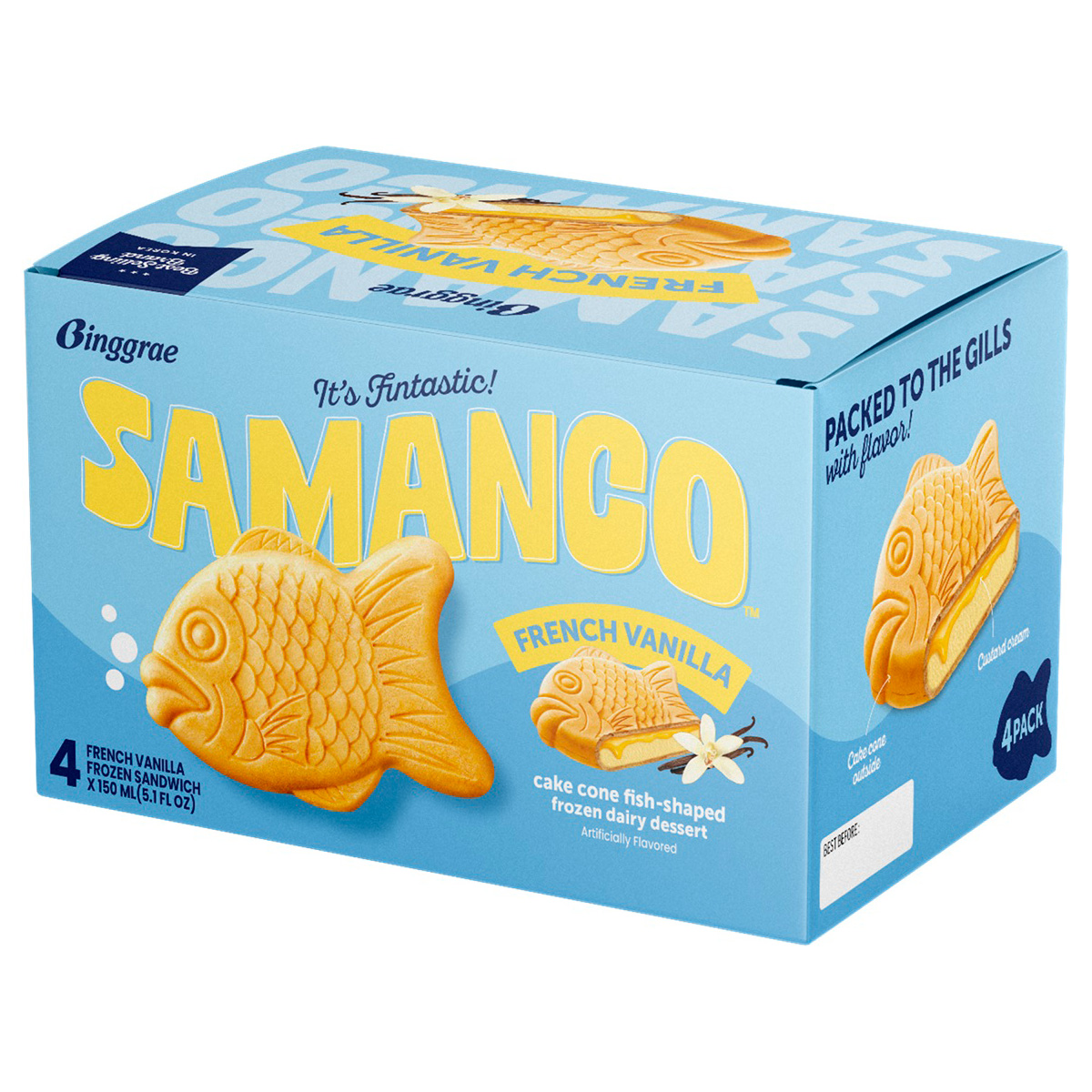 TESOLIFE特搜商城 BINGGRAE SAMANCO TAIYAKI VANILLA 4P
