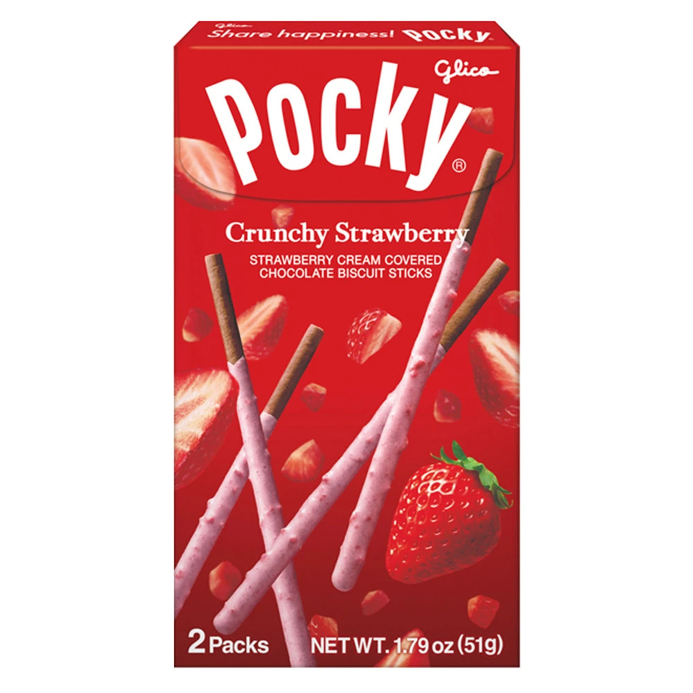 TESOLIFE特搜商城 GLICO POCKY CRUNCHY STRAWBERRY 51G