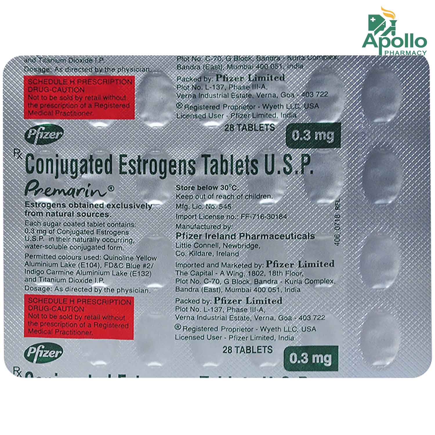 Premarin 0.3 mg tablet