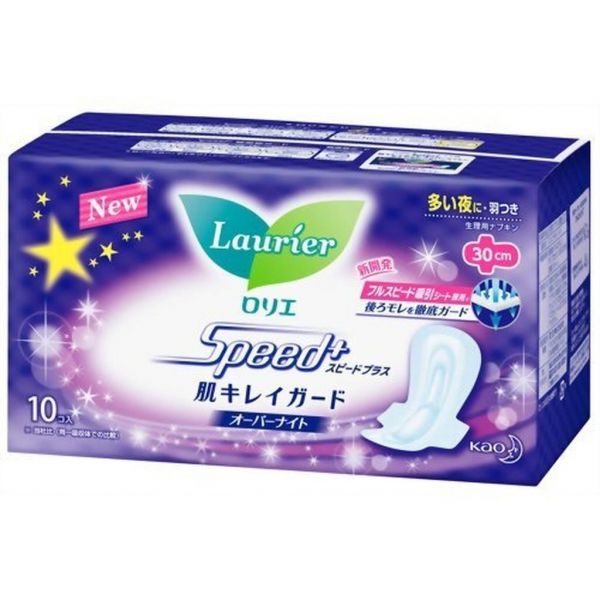 Kao Laurier Speed Soft Overnight Sanitary Napkin With Wings 30cm 10pads Tesolife特搜商城