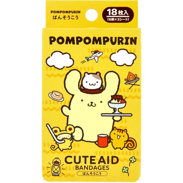 Pompompurin バンデージ 18枚入り TESOLIFE特搜商城 SANTAN SANRIO POMPOMPURIN CHARACTER AID BANDAGE