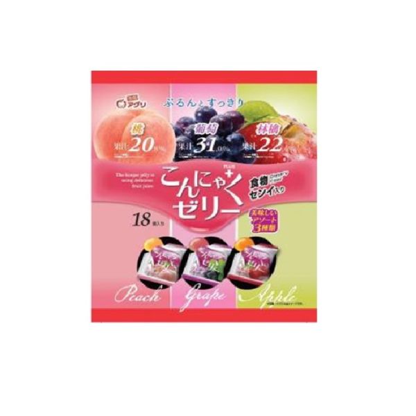TESOLIFE特搜商城 YUKIGUNI AGURI KONJAC JELLY MIX GRAPE PEACH APPLE
