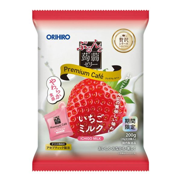 TESOLIFE特搜商城 ORIHIRO KONJAC JELLY PREMIUM CAFE STRAWBERRY MILK