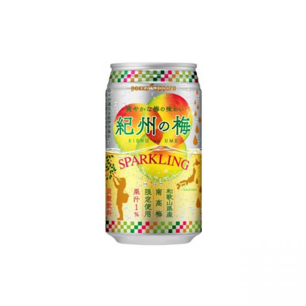 TESOLIFE特搜商城 POKKA SAPPORO SOFT DRINK PLUM SPARKLING 350ML