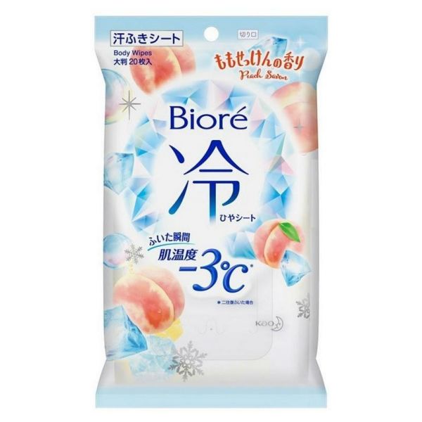 TESOLIFE特搜商城 KAO BIORE COLD WIPING SHEET PEACH