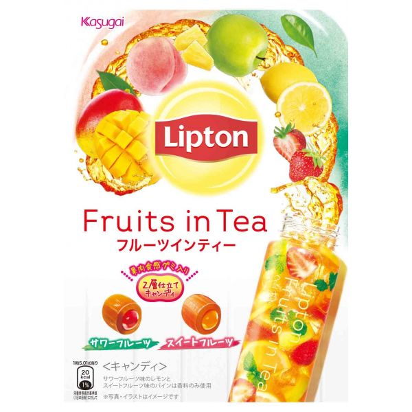 TESOLIFE特搜商城 KASUGAI X LIPTON FRUITS IN TEA CANDY SWE