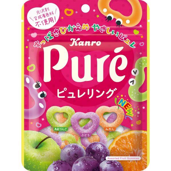 TESOLIFE特搜商城 KANRO PURE RING HEART SHAPED PURE GUMMY GREEN