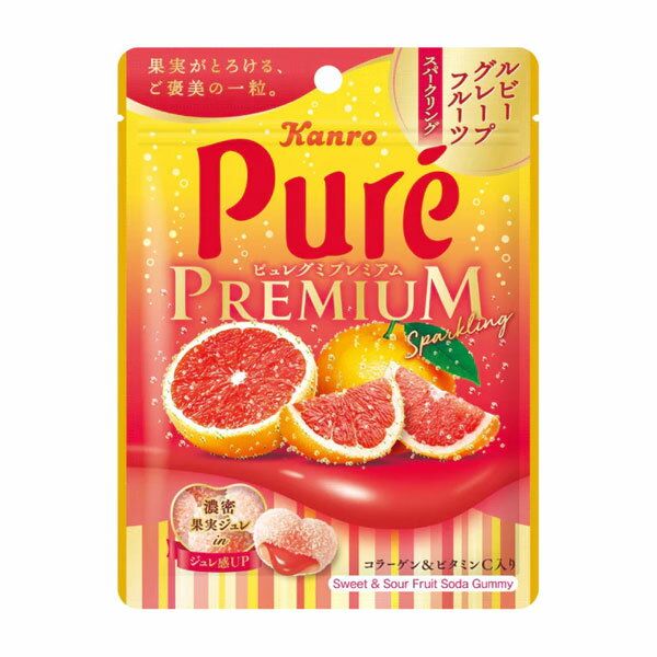 TESOLIFE特搜商城 KANRO PURÉ PREMIUM GUMMY RUBY GPEFRUIT SPARKLING