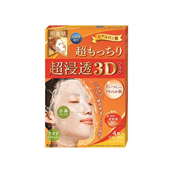 TESOLIFE特搜商城KRACIE Deep Stretch 3D Hyaluronic Acid Mask 4sheets