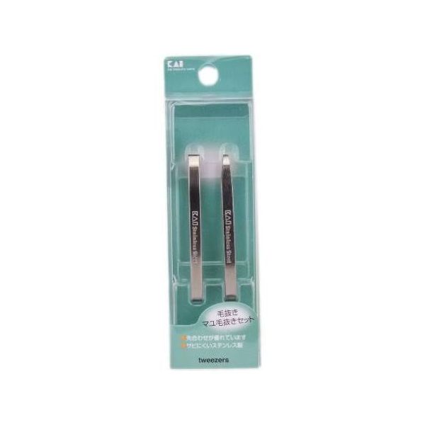 TESOLIFE特搜商城 KAI Tweezer & Eyebrow Tweezer Set 2 Pieces