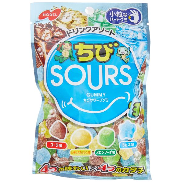 TESOLIFE特搜商城 NOBEL CHIBI SOURS GUMMY DRINKS ASSORTED 80G