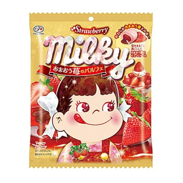 FUJIYA MILKY STRAWBERRY PARFAIT FLAVOR SANDWICH MILK CANDY