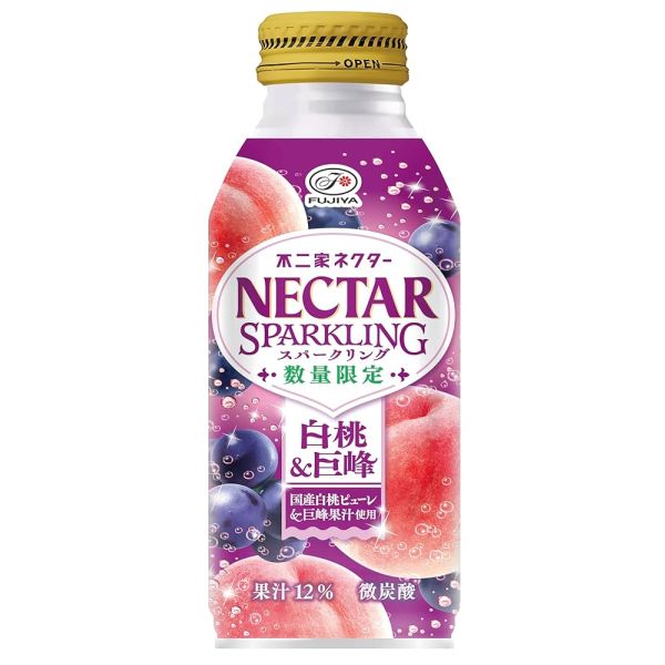 TESOLIFE特搜商城 FUJIYA NECTAR SPARKLING WHITE PEACH & KYOHO GRAPE