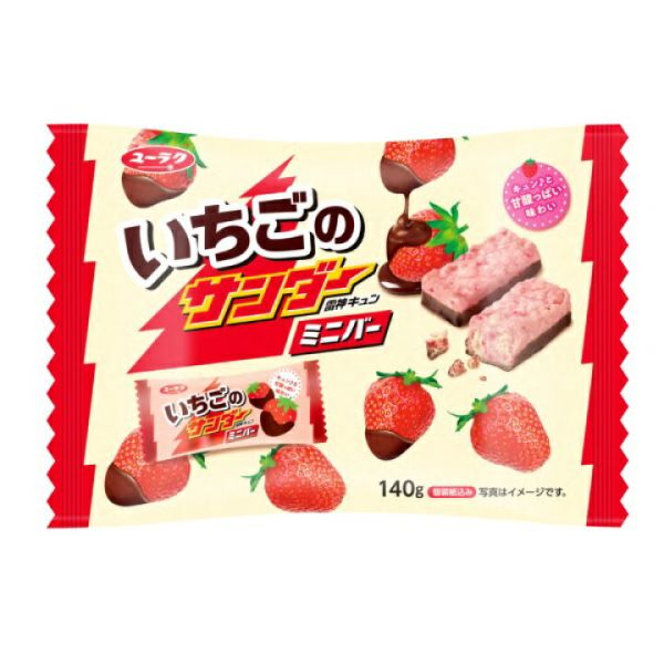 TESOLIFE特搜商城 YURAKU BLACK THUNDER STRAWBERRY CHOCOLATE BAR 140G