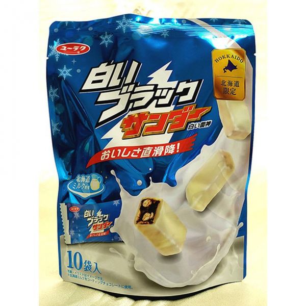 TESOLIFE特搜商城 YURAKU SEIKA BLACK THUNDER WHITE CHOCOLATE 10PIECES