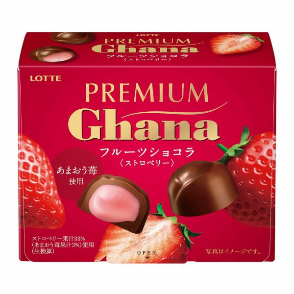 TESOLIFE特搜商城 LOTTE PREMIUM GHANA STRAWBERRY CHOCOLATE