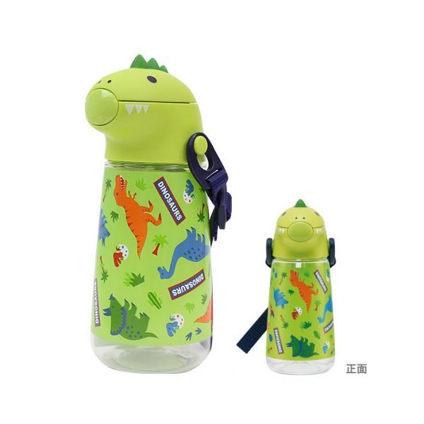 日本SKATER恐龙透明瓶吸管水壶420ml 带背带- TESOLIFE特搜商城
