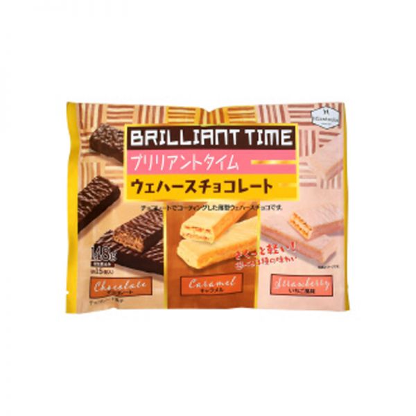 日本HIRATSUKA 锦巧克力涂层夹心威化饼干草莓焦糖巧克力味148G