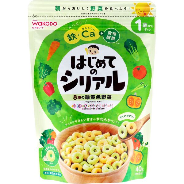 食糧補充　Foil　4枚セット　日本語版 日本WAKODO和光堂1岁以上宝宝辅食黄绿色蔬菜麦片40G - TESOLIFE