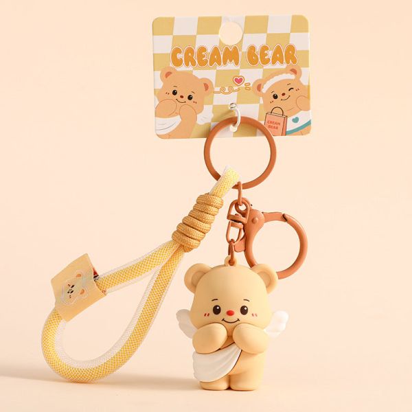 TESOLIFE特搜商城 WAN NIAN QING BEAR KEYCHAIN PINK/YELLOW CNWNQ-1-3