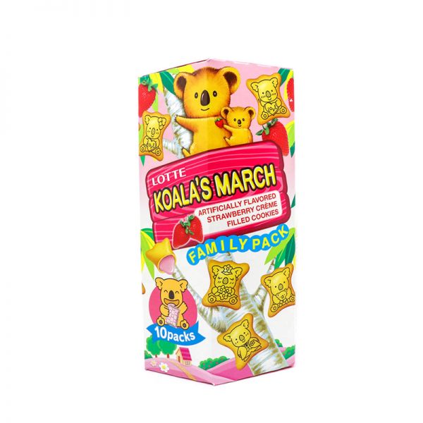 TESOLIFE特搜商城 LOTTE Koala's March Strawberry family pack 6.89 Oz