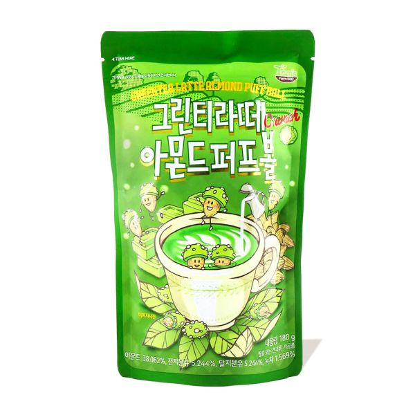 TESOLIFE特搜商城HBAF ALMOND GREENTEA LATTE ALMOND CRUCH