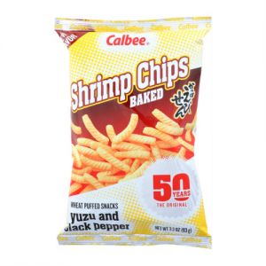 CALBEE SHRIMP CHIPS YUZU BLACK PEPPER 93G