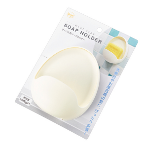 日本ECHO 椭圆形肥皂架（带吸盘）白色 L-14