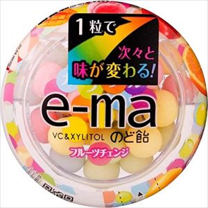 日本UHA悠哈 味觉e-ma七彩水果果汁润喉糖 罐装 33g