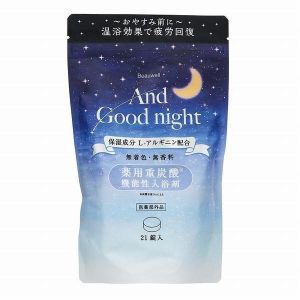 日本BEAUWELL And Good Night系列保湿成分精氨酸配合药用重炭酸机能性入浴剂 21片入